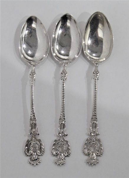 Three continental sterling silver teaspoons, stamped 925, with import marks,