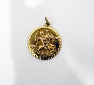 9ct gold St Christopher pendant,