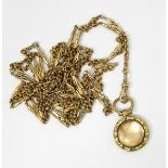 Victorian gold-coloured guard chain, ornate,
