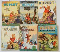 Various Rupert annuals, 1951 "Rupert and Little Bear", stories and pictures in full colour, 1956,