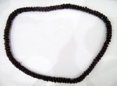 Garnet-coloured glass multi-beaded necklace
