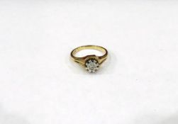 9ct gold and diamond solitaire ring, illusion set, 5g in total,