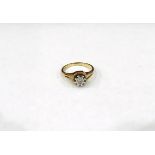 9ct gold and diamond solitaire ring, illusion set, 5g in total,