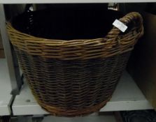 Large wicker log basket