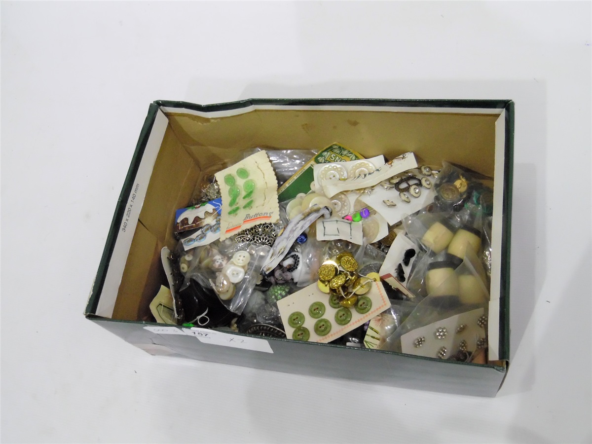 Large quantity of vintage and later buttons and a box of, what is believed to be,