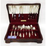 Canteen of Community silver plated flatware comprising six table knives and forks,