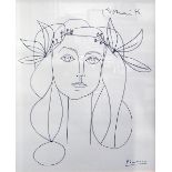 After Picasso Print Portrait of a young girl with flowers in her hair,
