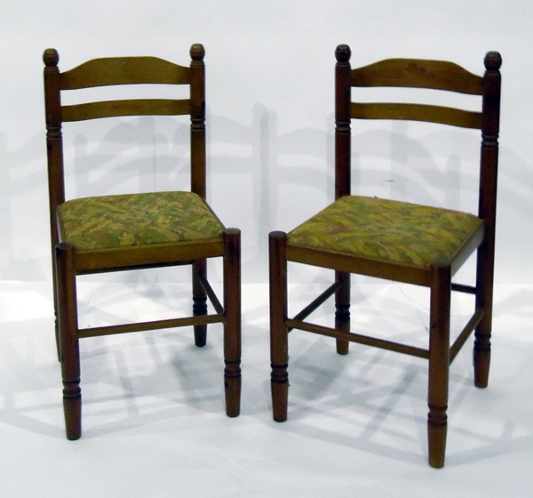 Set of four pine bar-back kitchen dining chairs