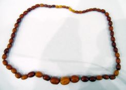 Butterscotch amber necklace with graduated beads,