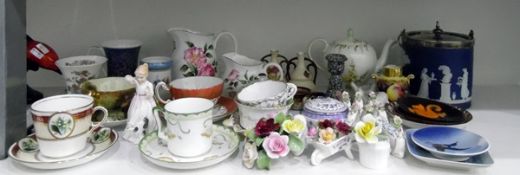 Large quantity of ceramics including Royal Copenhagen pin dishes, cups and saucers,
