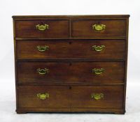 19th century mahogany chest of drawers with reeded edge top,