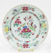 Chinese famille rose porcelain plate,