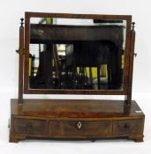 Georgian style mahogany swing-frame dressing table mirror with bowfront box base enclosing three