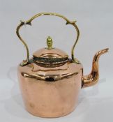 19th century copper and brass kettle