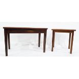 Polished wood small coffee table, rectangular,