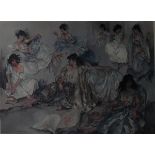 Sir William Russell Flint Colour print Dancers at rest, signed in pencil in the margin,