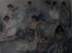Sir William Russell Flint Colour print Dancers at rest, signed in pencil in the margin,