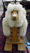 Model of a ram with sheepskin cover, with horns,