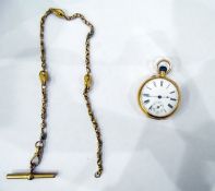 18ct gold Martin & Co, 151 Regent Street, London pocket watch with Roman numeral enamel dial,