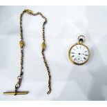 18ct gold Martin & Co, 151 Regent Street, London pocket watch with Roman numeral enamel dial,