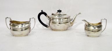 Early 20th century silver three-piece tea service,