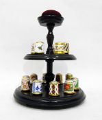 Collection of 15 Royal Crown Derby collectors' thimbles,