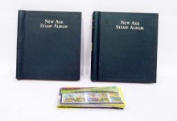 Two stamp albums and contents of world stamps and some loose presentation packs