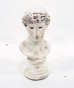 Austin sculpture of head of athlete, from the antique, raised on a socle base,