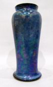 Ruskin vase of baluster form, with blue lustre glaze, impressed marks to base and dated 1921,