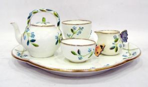 Victorian part cabaret set comprising tray, teapot, sugar bowl, cup and milk jug,