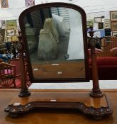 19th century mahogany rectangular mirror with candle sconces to side columns,