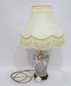 Moorcroft style ceramic lamp with irises,