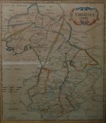 Handcoloured map of Cambridgeshire, sold by Abel Swale & Awnsham and John Churchill,