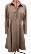 1940's waisted full-length coat with fabric coloured buttons to the front, a Barbour moleskin work