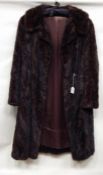 Mink coat, the fur set diagonally