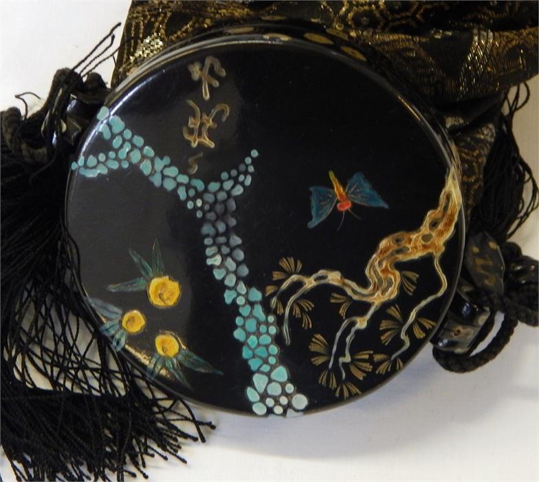 1930's/40's Chinese style evening bag with lacquer - Image 2 of 2