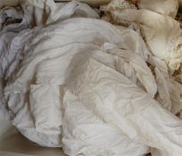 Quantity of Victorian nightgowns, trimmings, etc (1 box)