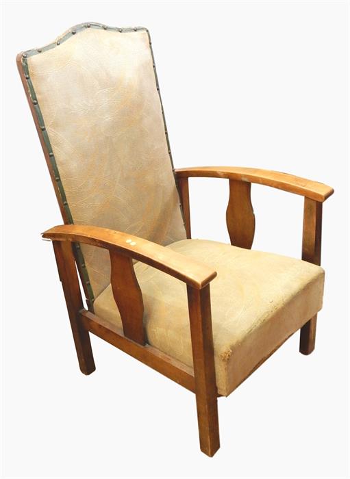 Early 20th century reclining armchair with origina