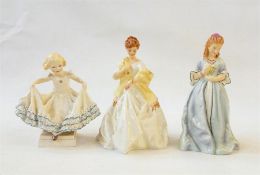 Royal Worcester figures 'Sweet Anne', no.3630, 'Masquerade', no.3360 and 'First Dance', no.3629 (3)