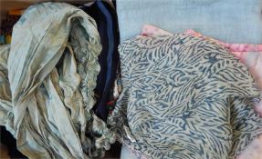 Large quantity of scarves, woollen, silk, chiffon, etc (1 box)