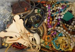 Assorted bead necklaces, bangles and other costume jewellery (1 box)