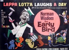 "Norman Wisdom The Early Bird" Lappa Lotta Laugh a Day, colour film poster, framed, 25cm x 100cm