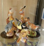Royal Worcester model birds to include 'Sparrow', 'Chaffinches', 'Nuthatch', 'Marsh Tit' and