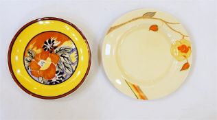 Clarice Cliff 'Bizarre' pattern plate and a Clarice Cliff 'Eden' limited edition pattern plate no.