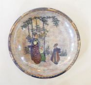 Stoke on Trent Wiltonware bowl decorated in the Japanese style and two lacquered plates (3)