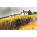 John Cleal (20th century school) Watercolour  "Garm Farm", labelled verso, 30cm x 48cm