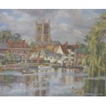 C H Bagnoli Oil on canvas River at Henley on Thames, signed bottom left, 49cm x 59cm