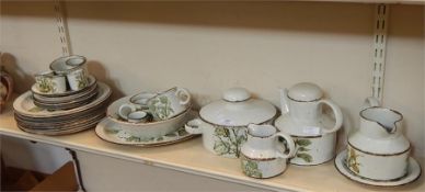20th century part dinner and coffee service comprising teacups, pot, plates, etc, cream glazed