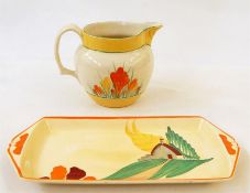 Clarice Cliff 'Bizarre' pattern jug and a Clarice