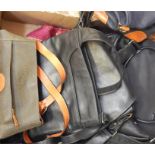 Large quantity of vintage leather bags including Bric's, Radleigh black messenger bag, etc (1 box)